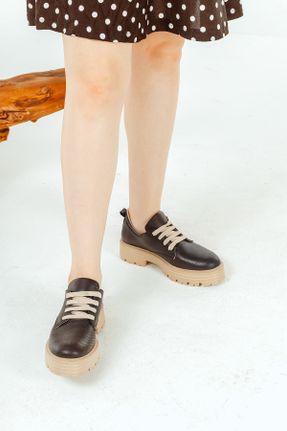 کفش آکسفورد مشکی زنانه چرم طبیعی پاشنه کوتاه ( 4 - 1 cm ) کد 732656161