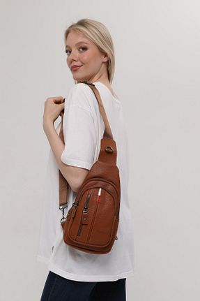 کیف دوشی قهوه ای زنانه چرم مصنوعی Gazelle - کد 733356089