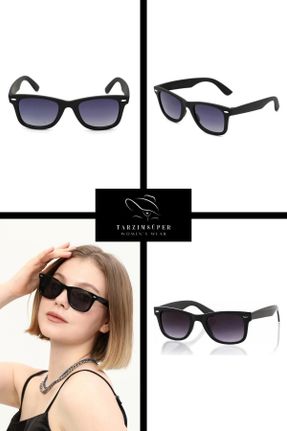 عینک آفتابی مشکی زنانه 60 UV400 مستطیل کد 702816383
