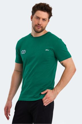 تی شرت سبز مردانه رگولار یقه گرد تکی کد 733459061