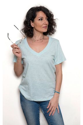 تیشرت سبز زنانه Relaxed SİSTERS2HC - کد 93720060