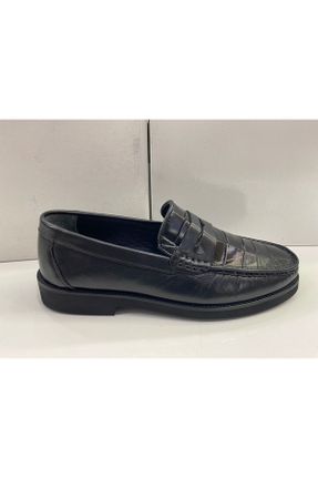 کفش لوفر مشکی مردانه چرم طبیعی پاشنه کوتاه ( 4 - 1 cm ) کد 733371885