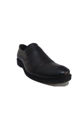 کفش کلاسیک مشکی مردانه چرم طبیعی پاشنه کوتاه ( 4 - 1 cm ) پاشنه ساده کد 733528177