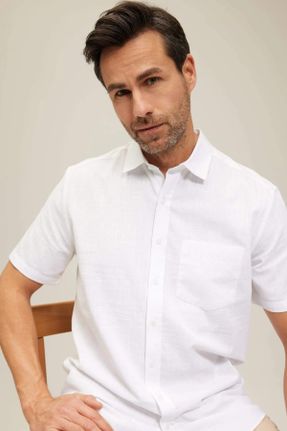 پیراهن سفید مردانه Fitted کد 733597612