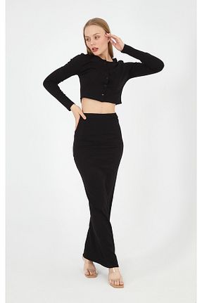 ست بالاتنه و پائین تنه مشکی زنانه بافتنی Nuggz - کد 734203928