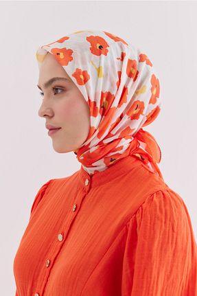 شال نارنجی زنانه پنبه ای Cardion - کد 734359504
