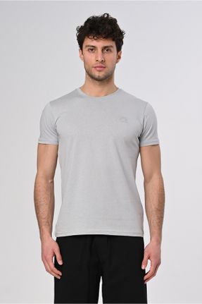 تی شرت طوسی مردانه رگولار یقه گرد کد 734397011