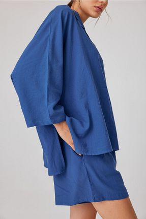 بلوز آبی زنانه ساده Niseko - کد 734304215