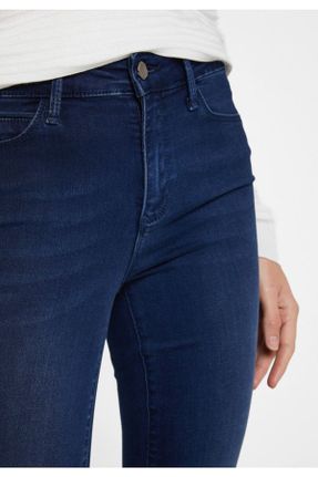 شلوار جین آبی زنانه پاچه تنگ فاق بلند جین ساده کد 734985460