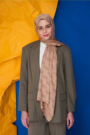 شال قهوه ای زنانه ابریشم Modakaşmir - کد 735059256