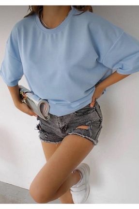 تیشرت بژ زنانه اورسایز Revasser - کد 734196274