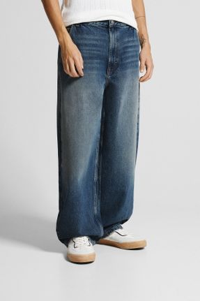 شلوار جین آبی مردانه پاچه رگولار پنبه (نخی) استاندارد کد 734420062