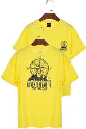 تی شرت زرد زنانه رگولار یقه گرد پنبه - پلی استر تکی کد 327573566
