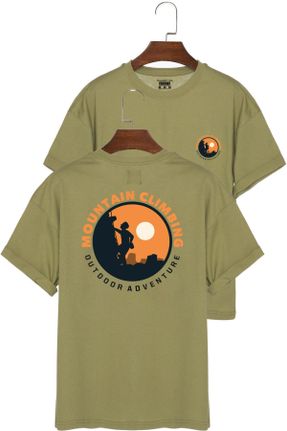 تی شرت خاکی مردانه رگولار یقه گرد پنبه - پلی استر تکی کد 327574205