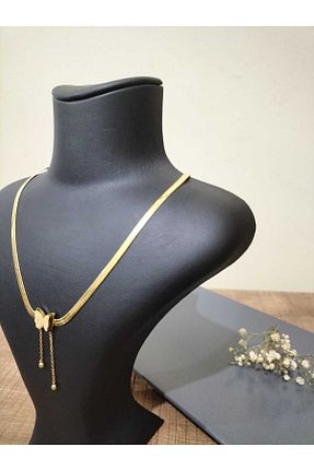 گردنبند استیل ( فولاد ) طلائی زنانه استیل (فولاد) LABELLAAVM - کد 734484721
