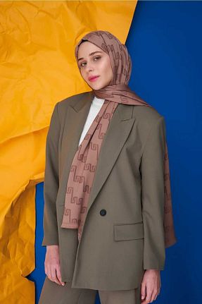 شال قهوه ای زنانه ابریشم Modakaşmir - کد 735059218