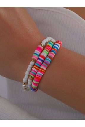 دستبند جواهر رنگی زنانه منجق fabrikaksesuar - کد 734912179