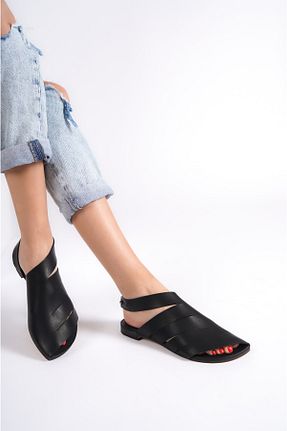 صندل مشکی زنانه پاشنه تخت DaphneSandals - کد 733854072