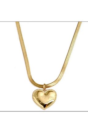 گردنبند استیل ( فولاد ) طلائی زنانه استیل ضد زنگ LA POTENTE BEREN - کد 732166327