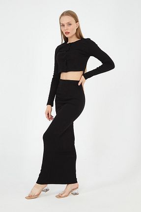 ست بالاتنه و پائین تنه مشکی زنانه بافتنی Nuggz - کد 734203928