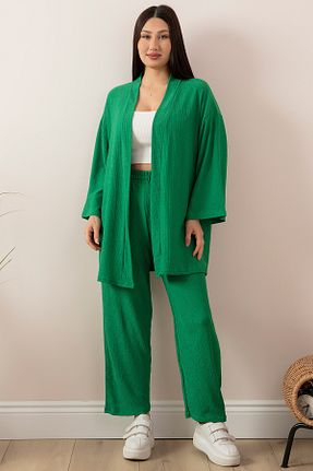 ست بالاتنه و پائین تنه سبز زنانه بافتنی PULLIMM - کد 734209503