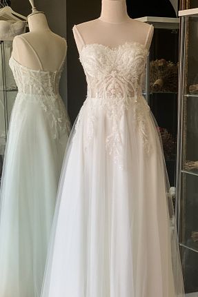 لباس مجلسی و فارغ التحصیلی سفید زنانه توری Lenta Moda - کد 734207601