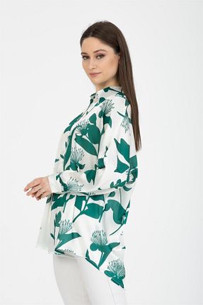 پیراهن سبز زنانه یقه پیراهنی Reji - کد 734357128