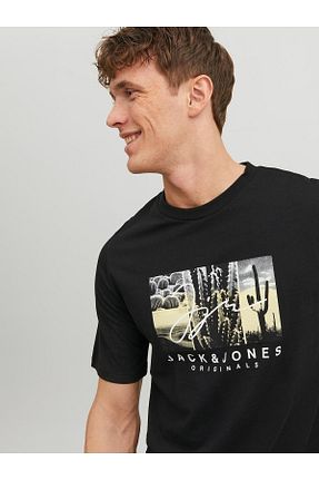 تیشرت مشکی مردانه یقه دوچرخه Jack & Jones - کد 734304022