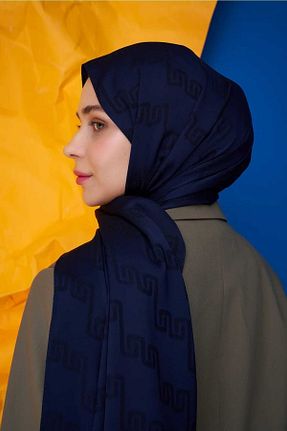 شال سرمه ای زنانه ابریشم Modakaşmir - کد 735124409