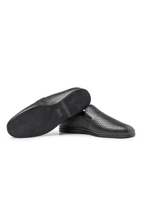 کفش کژوال مشکی مردانه چرم طبیعی پاشنه کوتاه ( 4 - 1 cm ) پاشنه ساده کد 735206089