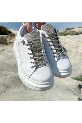 کفش اسنیکر سفید زنانه بند دار ROSA SHOES - کد 735256057