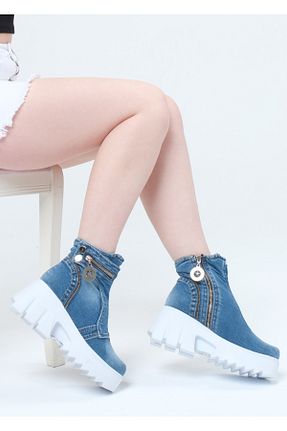 بوت / نیم بوت آبی زنانه پارچه ای StarBlueMooN - کد 736040956