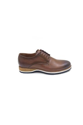 کفش کژوال قهوه ای مردانه چرم طبیعی پاشنه کوتاه ( 4 - 1 cm ) پاشنه ساده کد 736171843