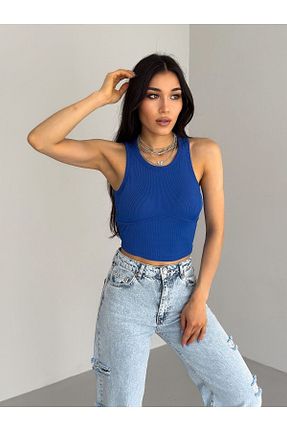 بلوز آبی زنانه ساده gozdefashion - کد 736457787