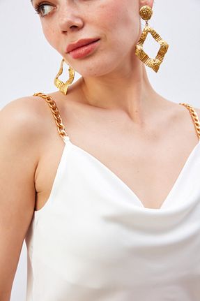 بلوز سفید زنانه ساده Sateen - کد 735387448