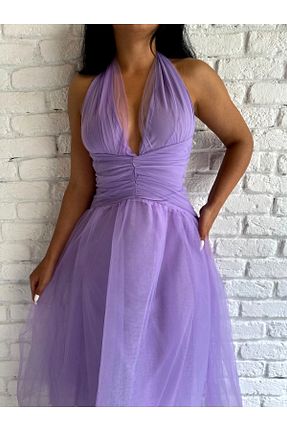 لباس مجلسی و فارغ التحصیلی بنفش زنانه توری moneta boutique - کد 735275119