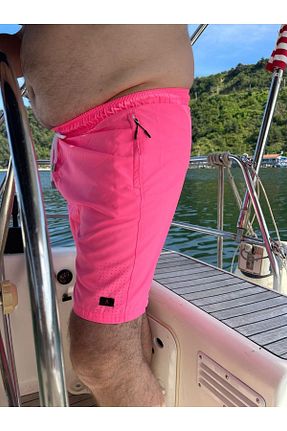شلوارک ساحلی صورتی مردانه پلی استر Miami Beach - کد 248639509