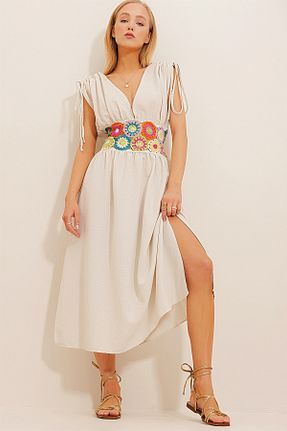 لباس نباتی زنانه بافتنی Trend Alaçatı Stili - کد 735972094