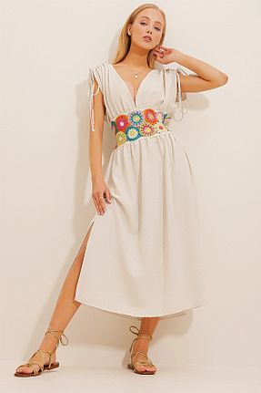 لباس نباتی زنانه بافتنی Trend Alaçatı Stili - کد 735972094