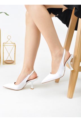 کفش استایلتو سفید پاشنه نازک پاشنه متوسط ( 5 - 9 cm ) کد 736080768