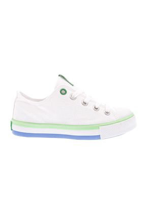 کفش اسنیکر سفید بچه گانه بند دار united colour of benetton - کد 736245006