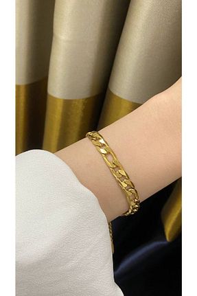 دستبند استیل (فولاد) طلائی زنانه استیل (فولاد) Noura - کد 736105512