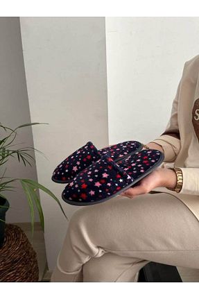 دمپائی خانگی سرمه ای زنانه مخملی Behtah Kundura - کد 736264099