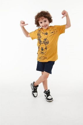 تیشرت زرد بچه گانه رگولار BOBBY JR KİDSWEAR - کد 736361403