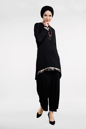 ست بالاتنه و پائین تنه حجاب مشکی زنانه رگولار TRENDTESETTÜR - کد 86184888