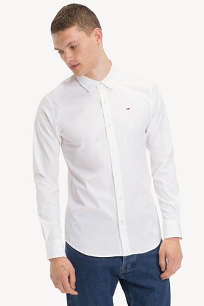 پیراهن سفید مردانه Fitted Tommy Hilfiger - کد 31238453