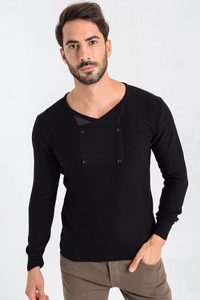 پلیور مشکی مردانه ساده heyss - کد 31431545