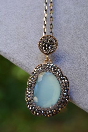 گردنبند جواهر طوسی زنانه سنگ طبیعی Stoneage - کد 7170524