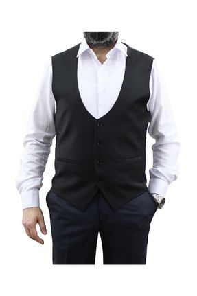 جلیقه مشکی مردانه رگولار MENTOR REGALO - کد 6336493