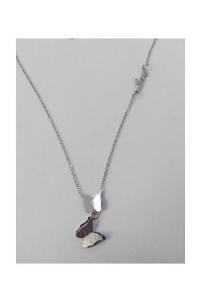 گردنبند استیل ( فولاد ) زنانه رودیوم MODAMUGO - کد 35243734